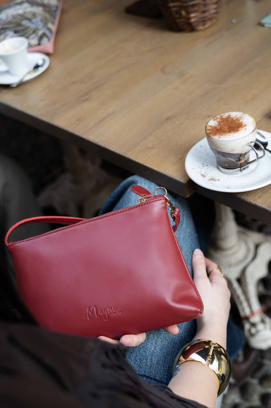 pochette Macaron rubino